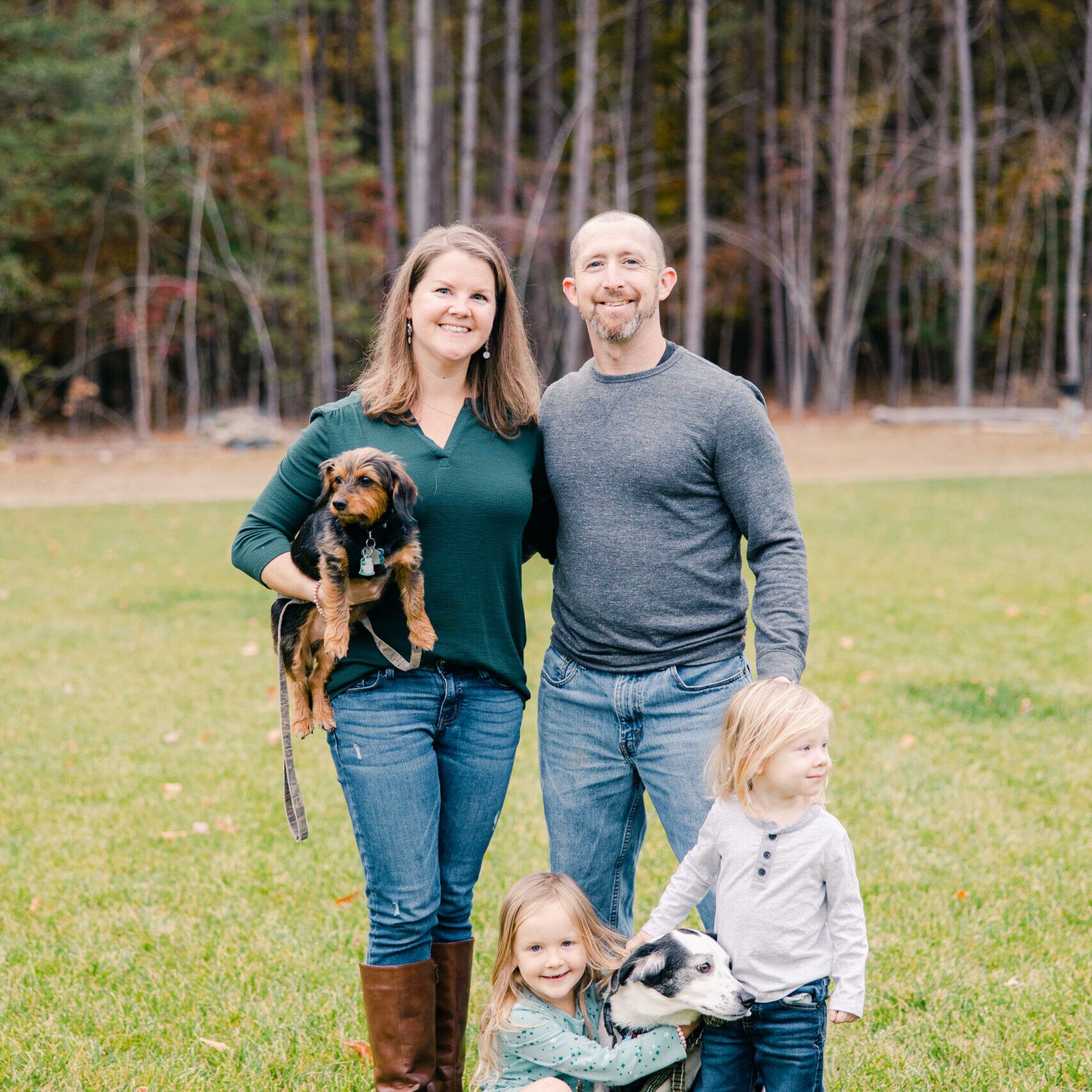 Family Photo With Both Dogs